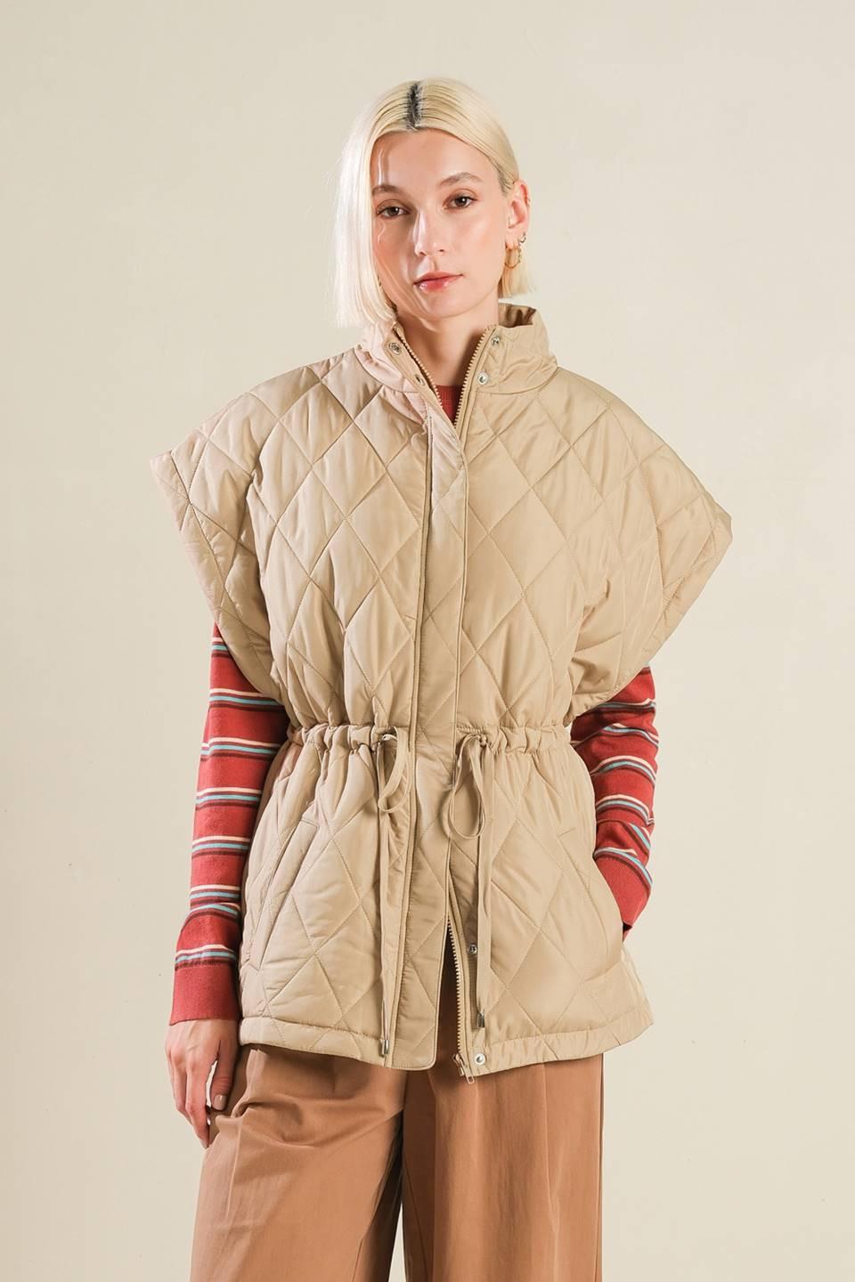 Endless Inspiration Vest Jacket in taupe, view 1 — Soul Flow Apparel