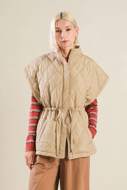Endless Inspiration Vest Jacket in taupe, view 1 — Soul Flow Apparel