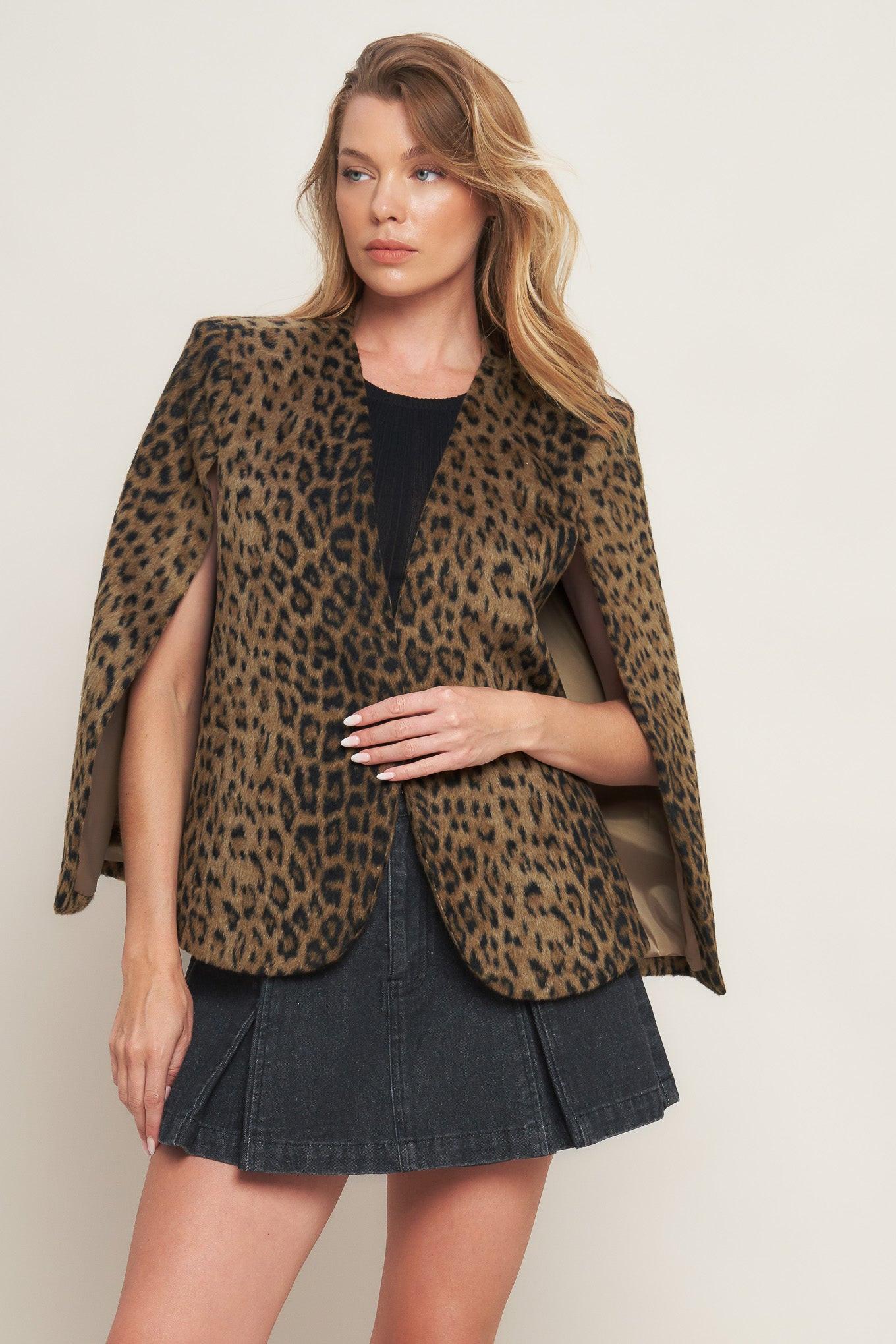 Savage Sophistique Woven Capelet in brown, view 1 — Soul Flow Apparel