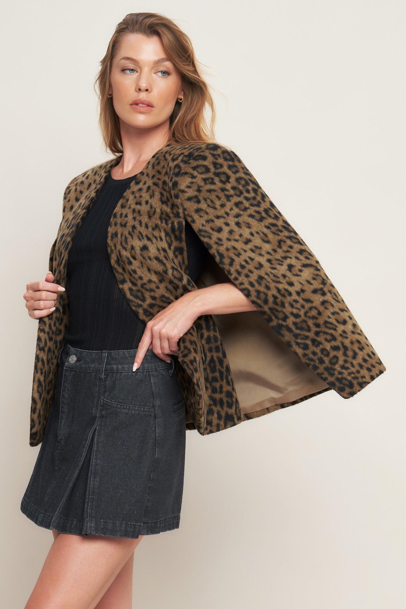 Savage Sophistique Woven Capelet in brown, view 4 — Soul Flow Apparel