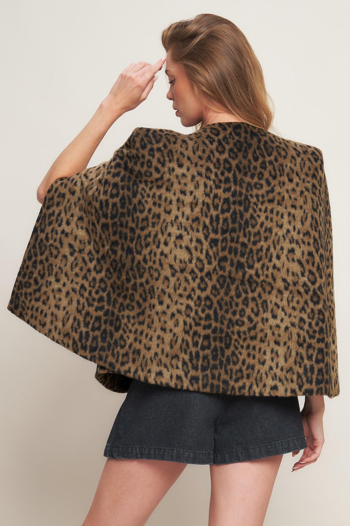 Savage Sophistique Woven Capelet in brown, view 5 — Soul Flow Apparel