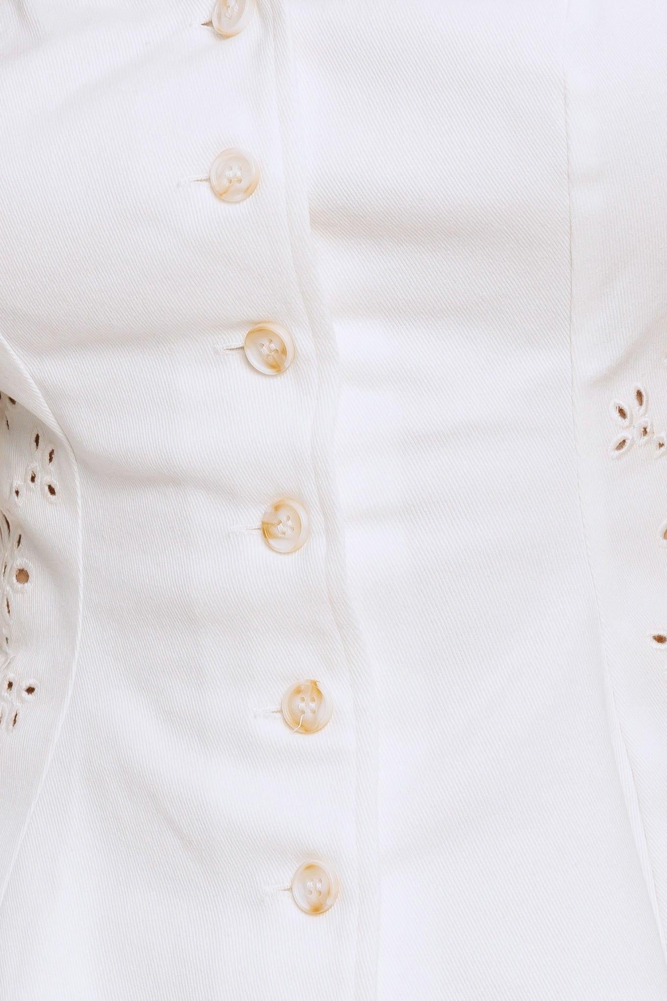 Soft Harvest Top in white denim, fabric swatch — Soul Flow Apparel