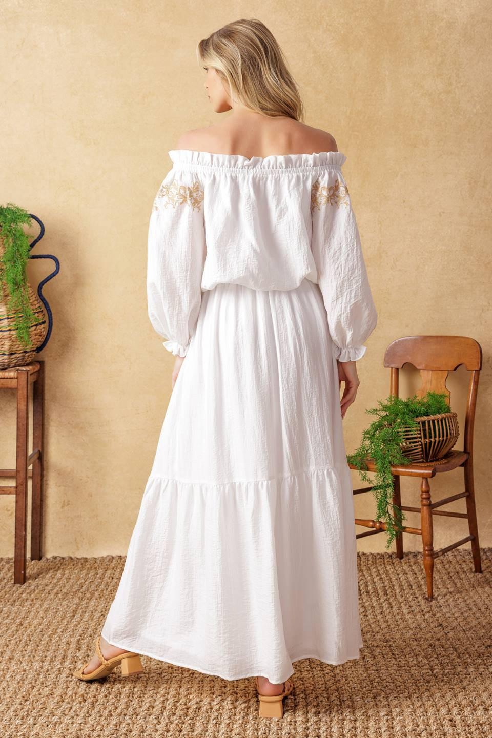 Full Speed Ahead Woven Maxi Skirt in ivory, view 4 — Soul Flow Apparel