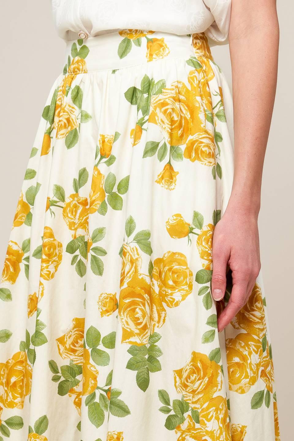 Every Sunday Cream Woven Midi Skirt, view 4 — Soul Flow Apparel