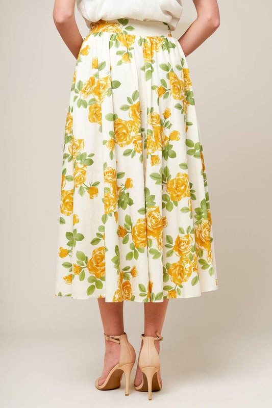 Every Sunday Cream Woven Midi Skirt, view 7 — Soul Flow Apparel