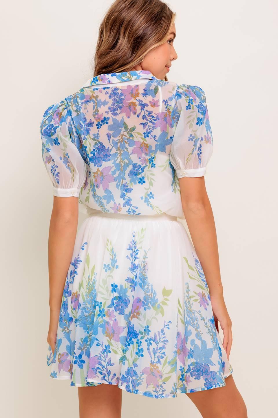 Sunset Sail Woven Mini Full Skirt in ivory, view 5 — Soul Flow Apparel