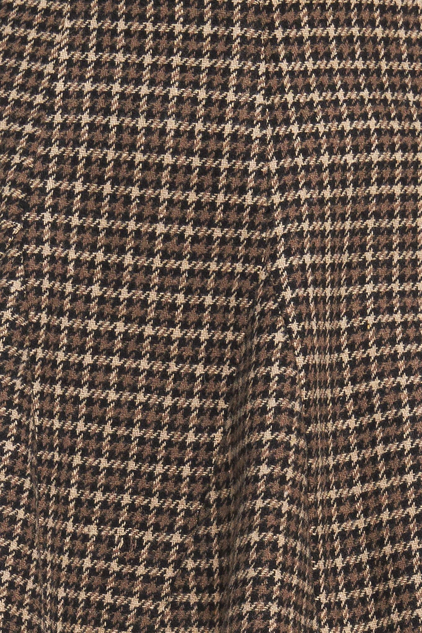 Hound Flare Tweed Woven Skirt in brown black, fabric swatch — Soul Flow Apparel