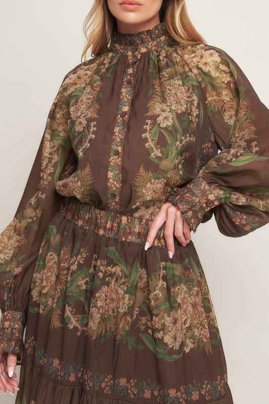 Celebrity Moment Woven Maxi Skirt in brown, view 7 — Soul Flow Apparel
