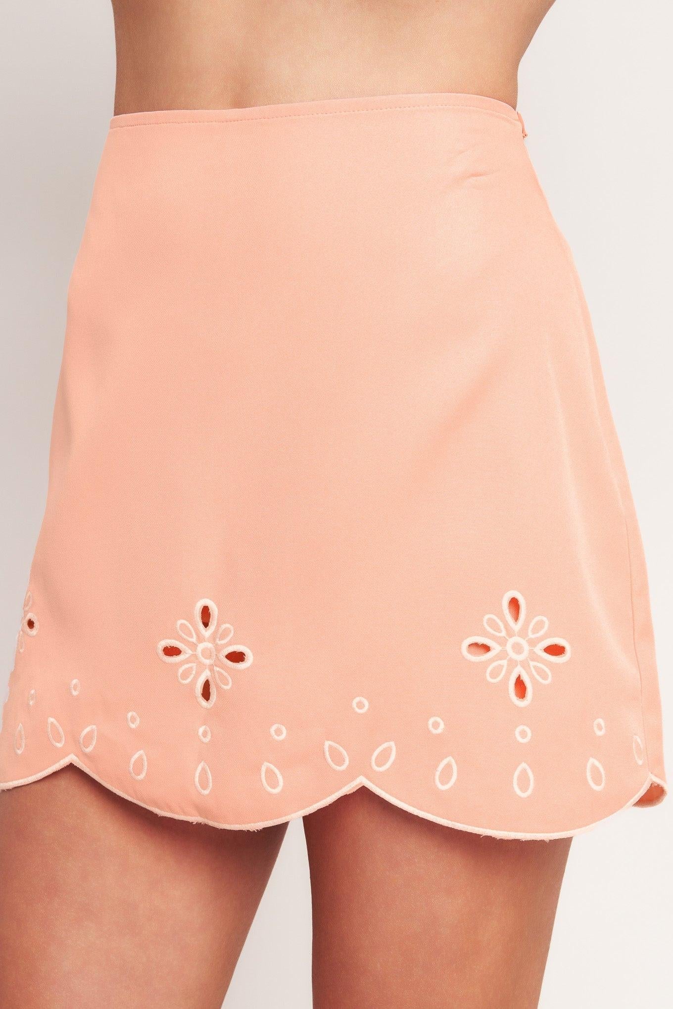 Love Peach Woven Mini Skirt, view 4 — Soul Flow Apparel