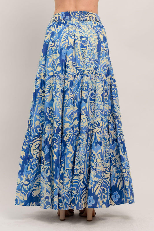 So Ready for a Getaway Maxi Skirt in blue, view 5 — Soul Flow Apparel