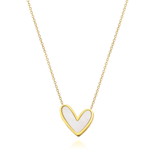 Abigail Mother of Pearl Heart Necklace — Soul Flow Apparel