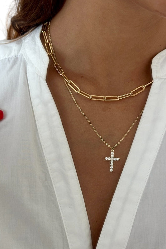 Classic Cz Cross Necklace — Soul Flow Apparel