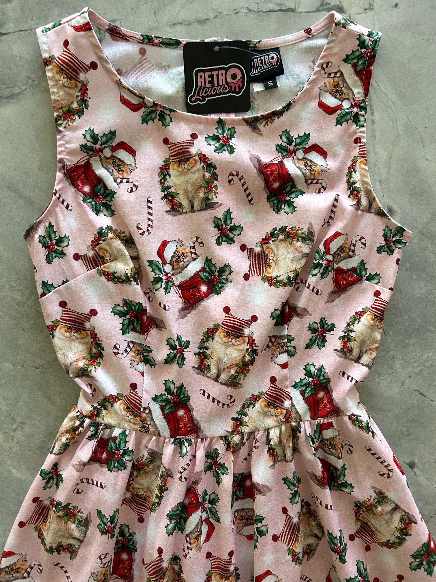 Holiday Cats Midi Dress, view 293 — Soul Flow Apparel