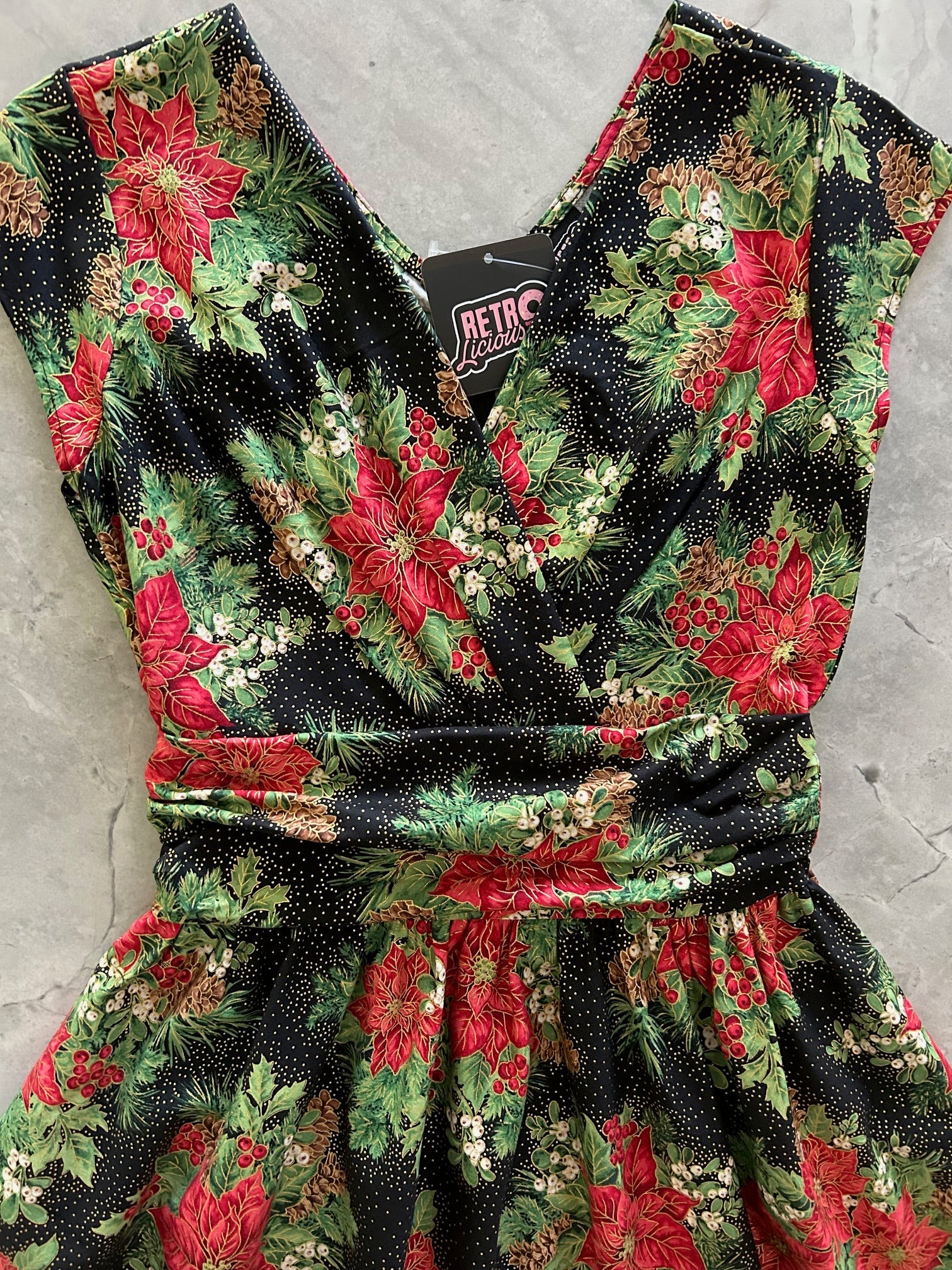 Poinsettia Greta Dress, view 308 — Soul Flow Apparel