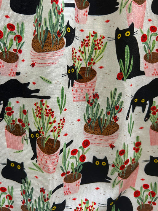 Cats & Plants Collared Dress, view 969 — Soul Flow Apparel