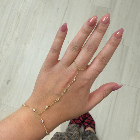 Floating Diamond Hand Chain Bracelet, view 1579 — Soul Flow Apparel