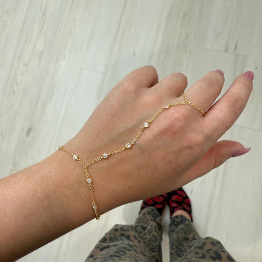Floating Diamond Hand Chain Bracelet, view 1581 — Soul Flow Apparel