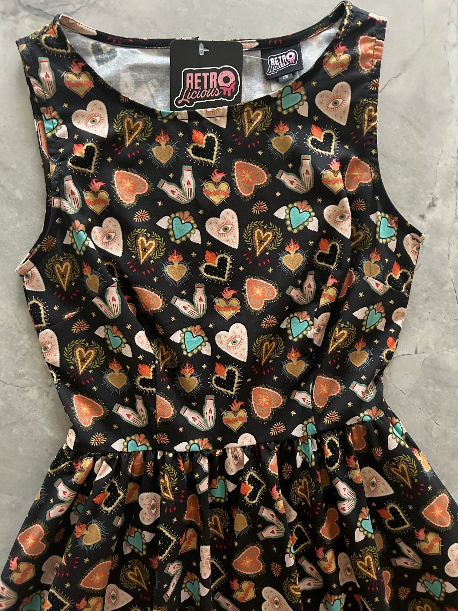 Flaming Hearts Midi Dress, view 1958 — Soul Flow Apparel