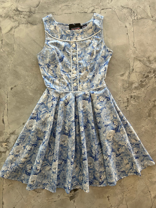 Elizabeth Dress in Sky Floral, view 2042 — Soul Flow Apparel
