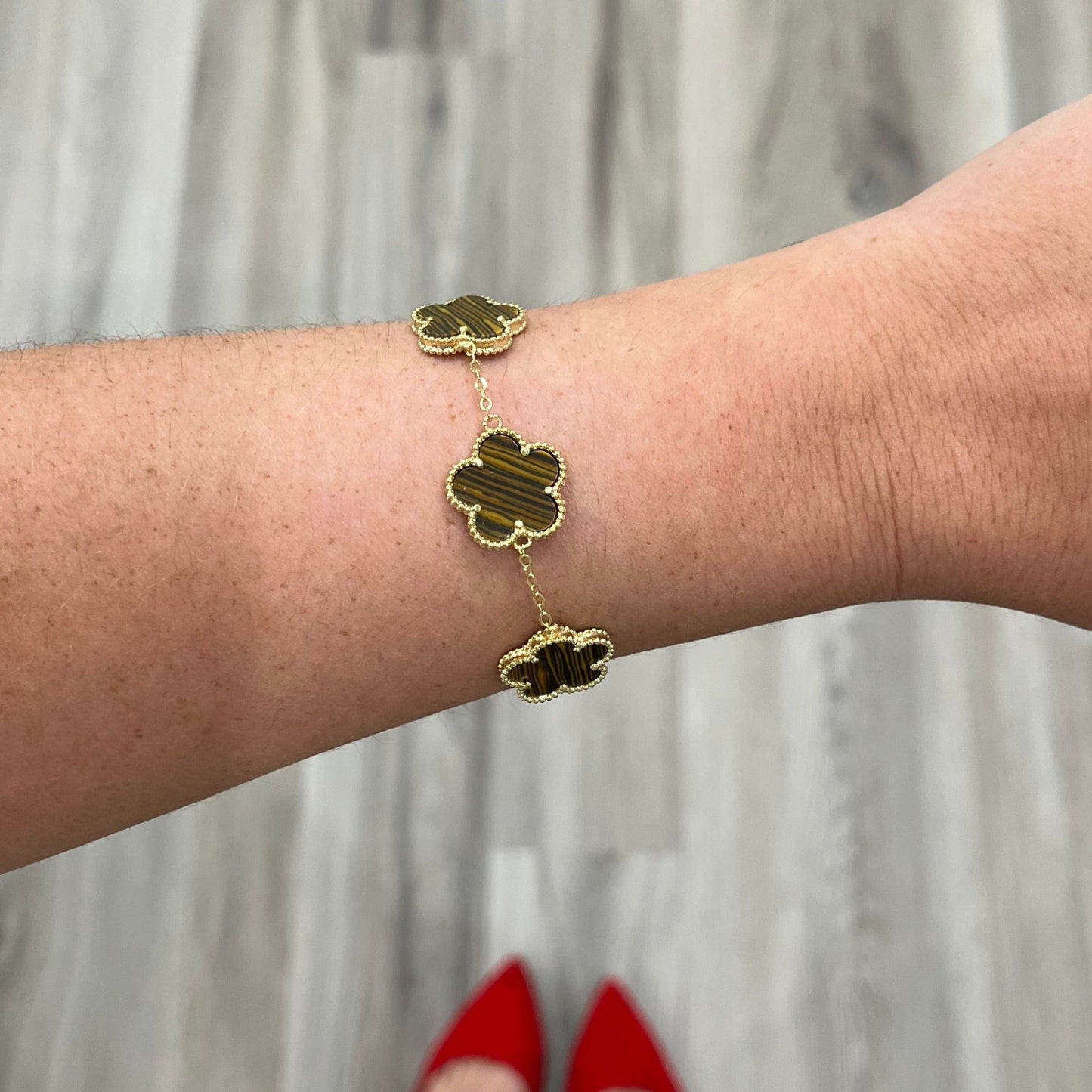 Adeline Clover Bracelet, view 2828 — Soul Flow Apparel
