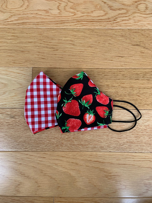 Berry Good / Red Gingham Reversible Mask, view 3250 — Soul Flow Apparel