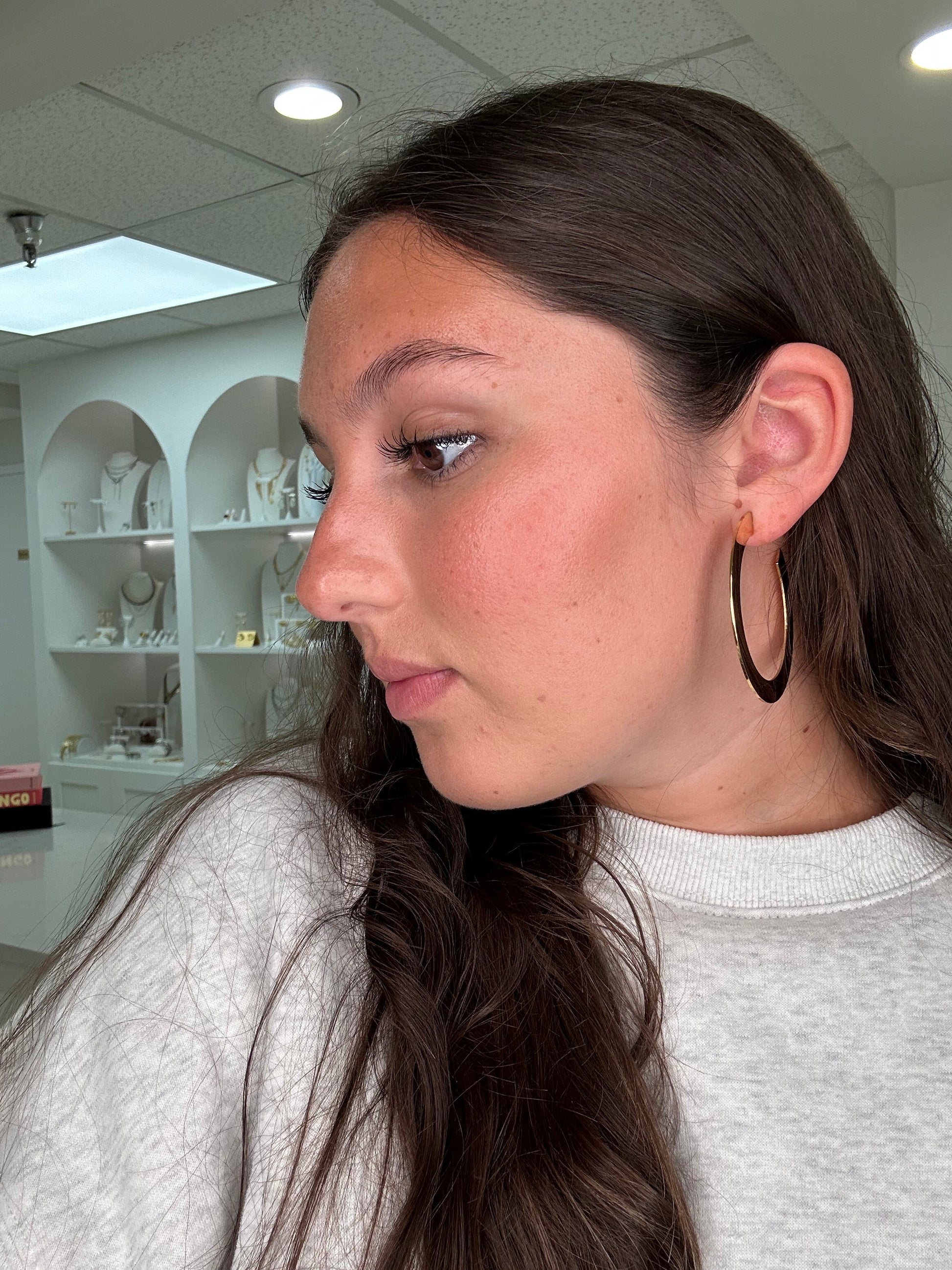 Jodie Large Flat Hoop, view 3457 — Soul Flow Apparel