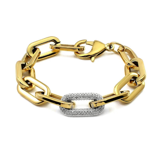 Jenna Pave Bracelet - Two Toned, view 4410 — Soul Flow Apparel