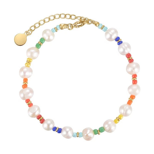 Malibu Rainbow Pearl Bracelet, view 2 — Soul Flow Apparel