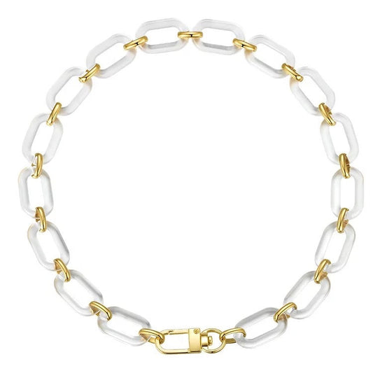 Jenna Acrylic Clear Necklace, view 1 — Soul Flow Apparel