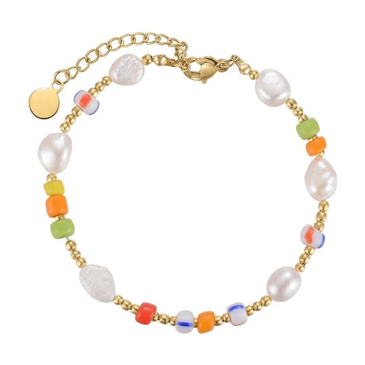 Pfeiffer Rainbow Pearl Bracelet, view 1 — Soul Flow Apparel