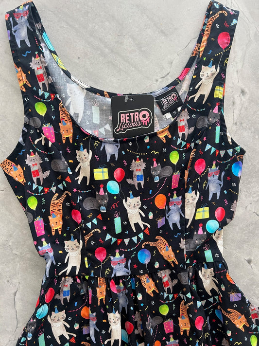 Party Cats Fit & Flare Dress, view 6964 — Soul Flow Apparel