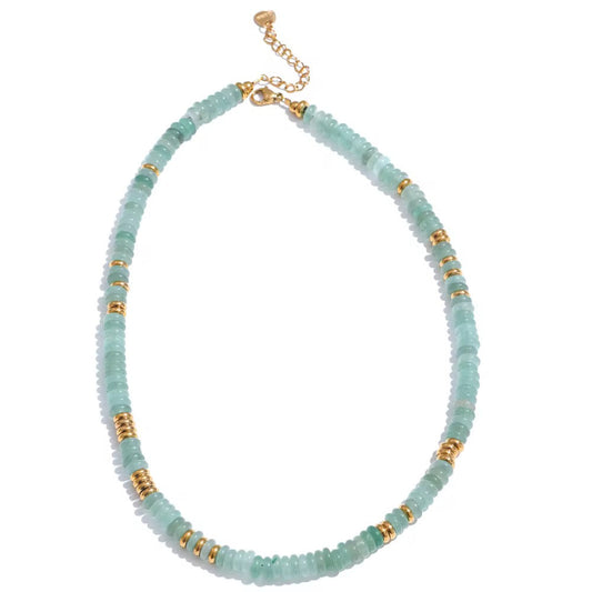 Aventurine Beaded Necklace, view 7341 — Soul Flow Apparel