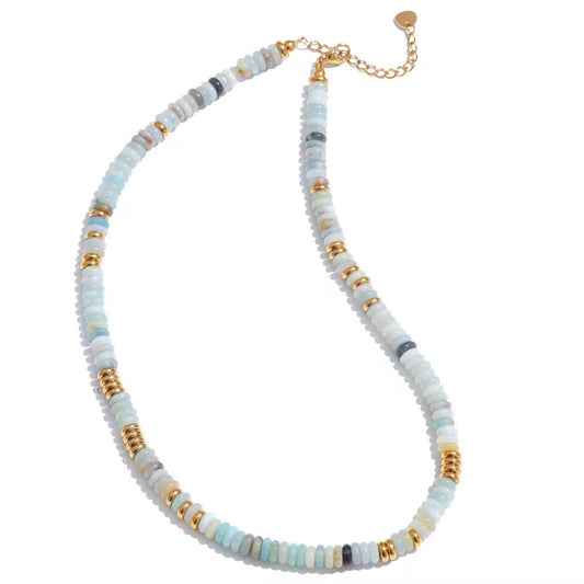 Amazonite Beaded Necklace, view 7342 — Soul Flow Apparel