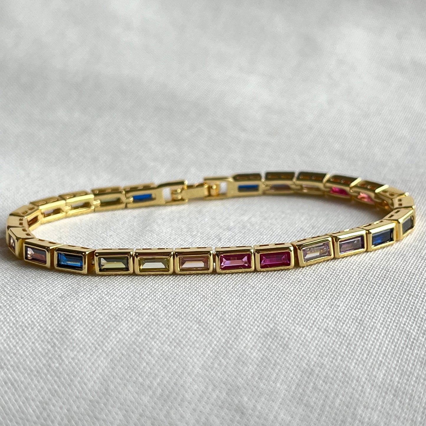Lainey Rainbow Tennis Bracelet, view 7349 — Soul Flow Apparel
