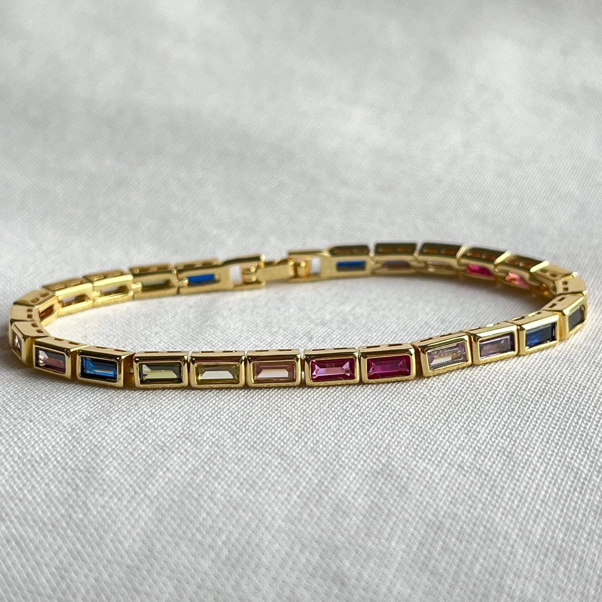 Lainey Rainbow Tennis Bracelet, view 7349 — Soul Flow Apparel