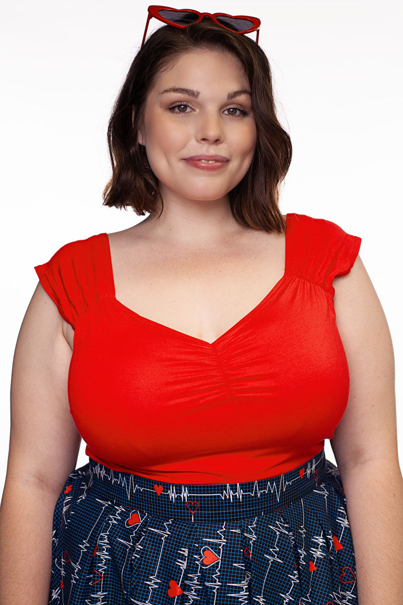 Isabel Top in Red, view 8992 — Soul Flow Apparel