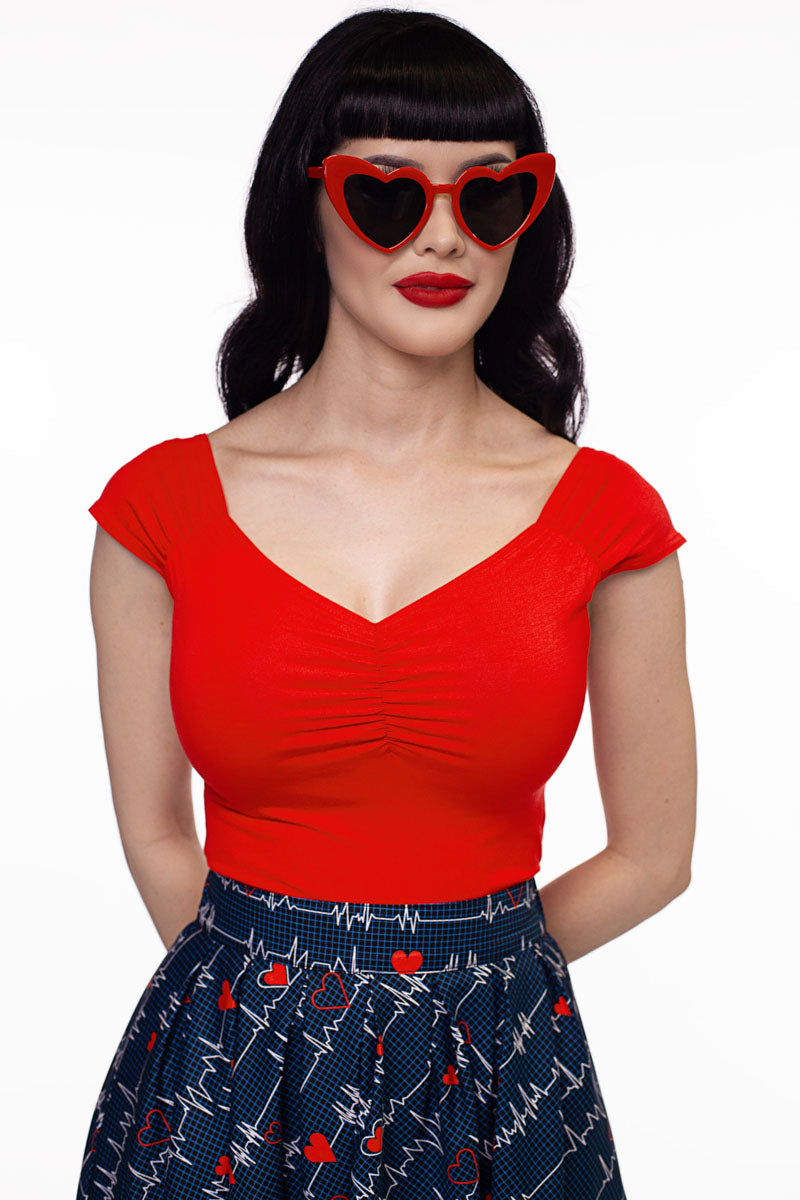 Isabel Top in Red, view 9002 — Soul Flow Apparel