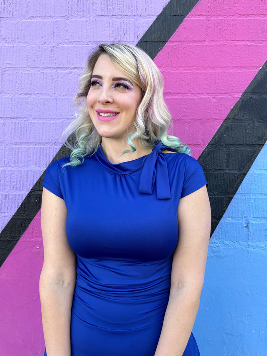 Bombshell Dress in Royal Blue, view 9568 — Soul Flow Apparel