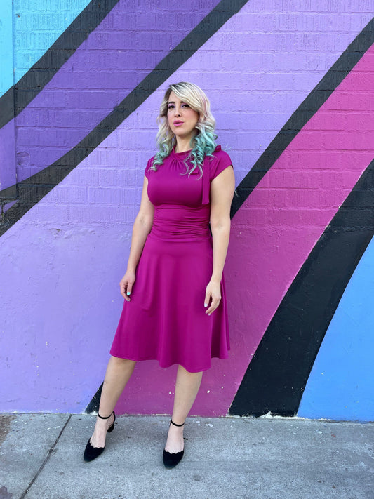 Bombshell Dress in Magenta - 2x Only, view 9574 — Soul Flow Apparel