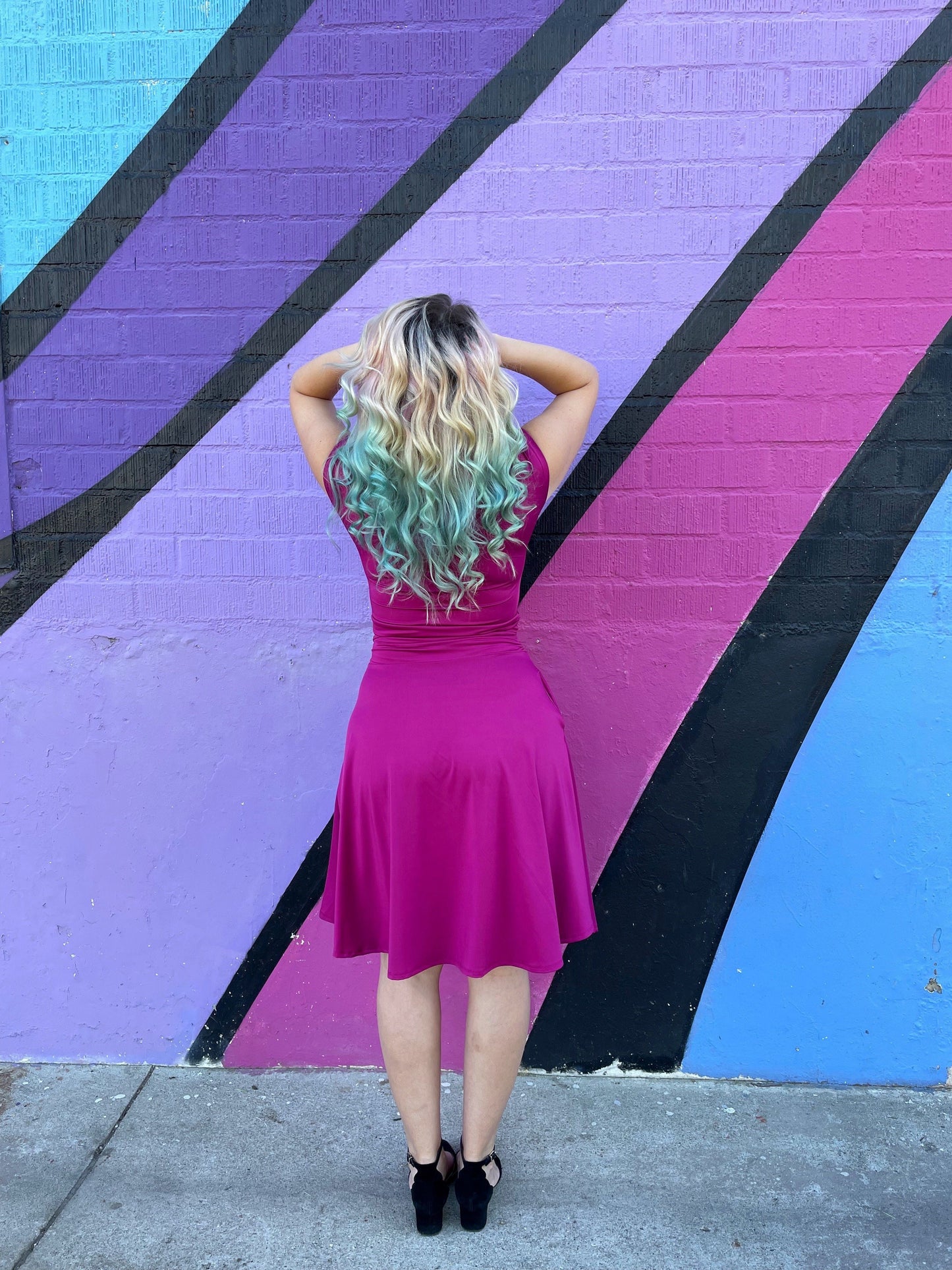 Bombshell Dress in Magenta - 2x Only, view 9577 — Soul Flow Apparel