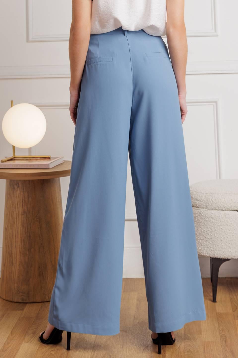 How Can It Be Woven Pants in powder blue, view 6 — Soul Flow Apparel