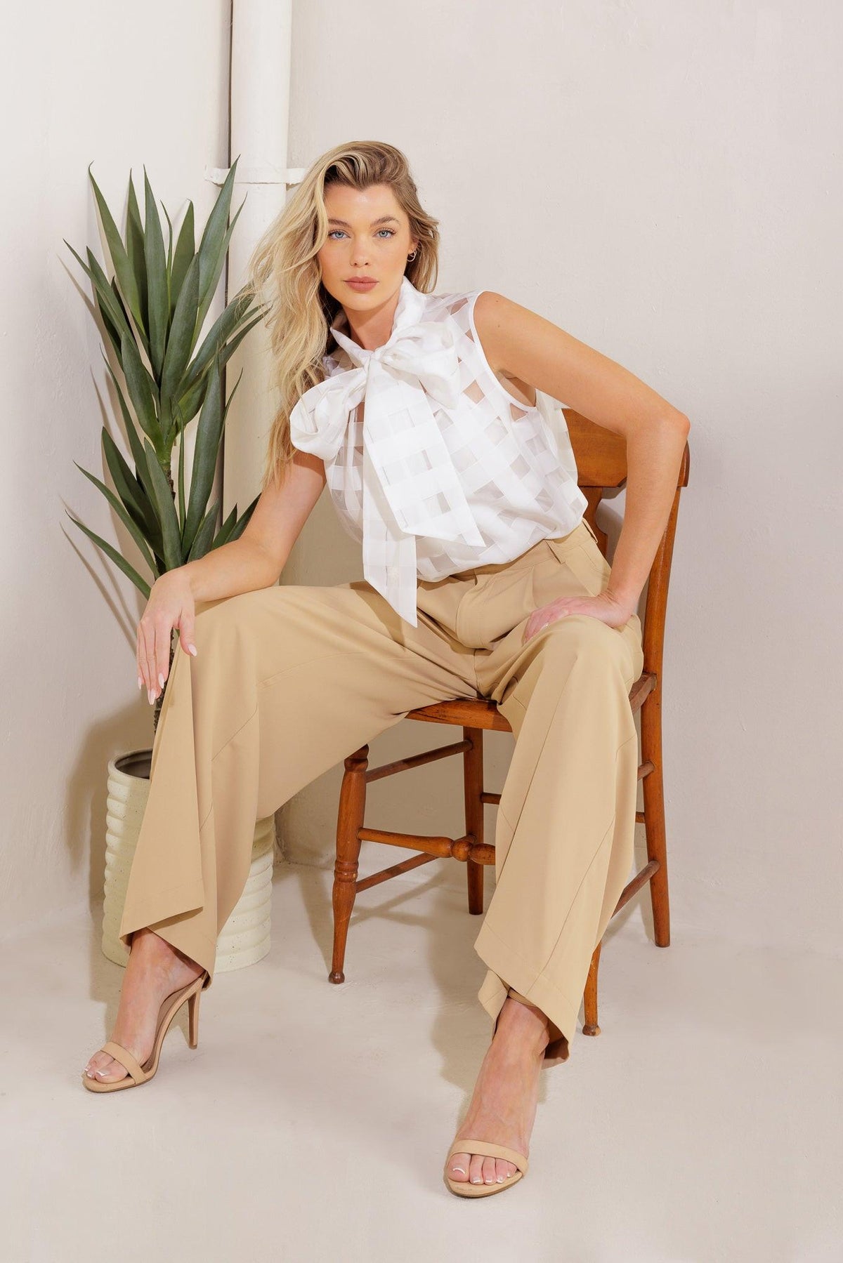 How Can It Be Woven Pants in taupe, view 8 — Soul Flow Apparel