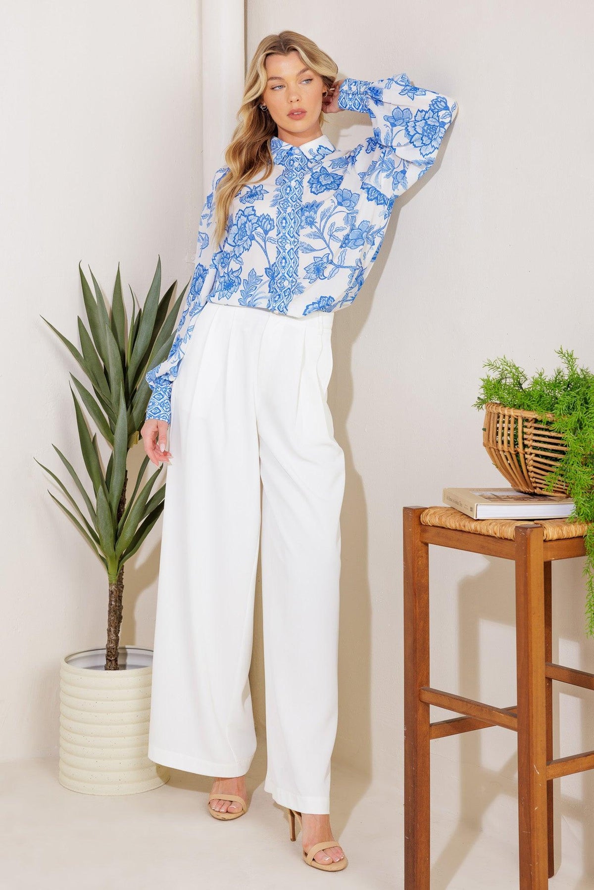How Can It Be Woven Pants in white, view 4 — Soul Flow Apparel