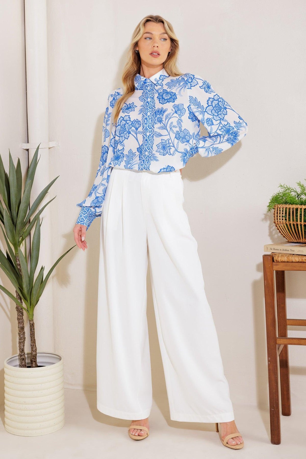 How Can It Be Woven Pants in white, view 5 — Soul Flow Apparel