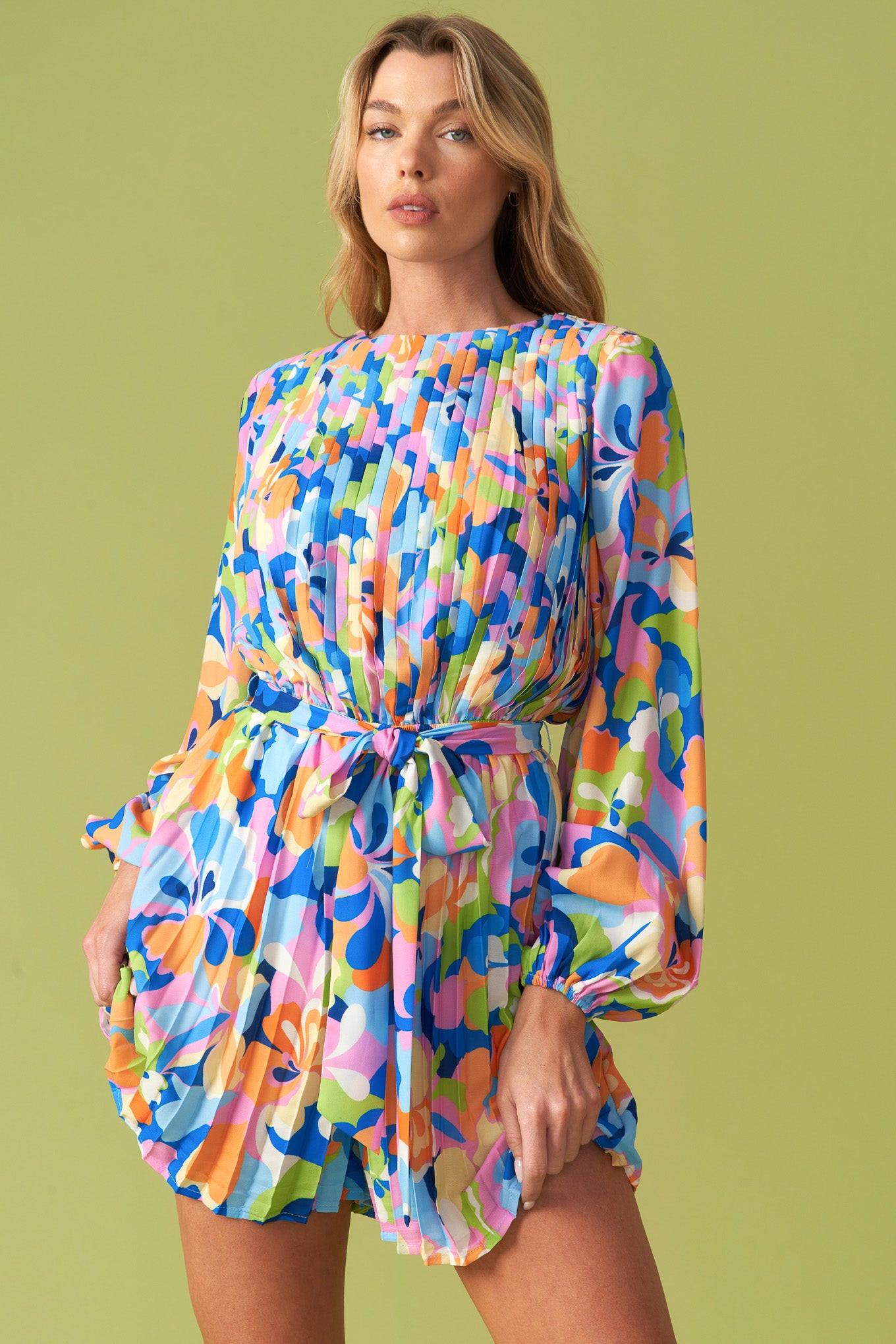 Yes Please Woven Romper in blue, view 7 — Soul Flow Apparel