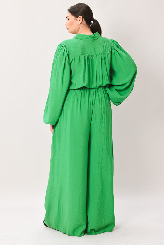 Ready For Today Woven Jumpsuit in green, view 6 — Soul Flow Apparel