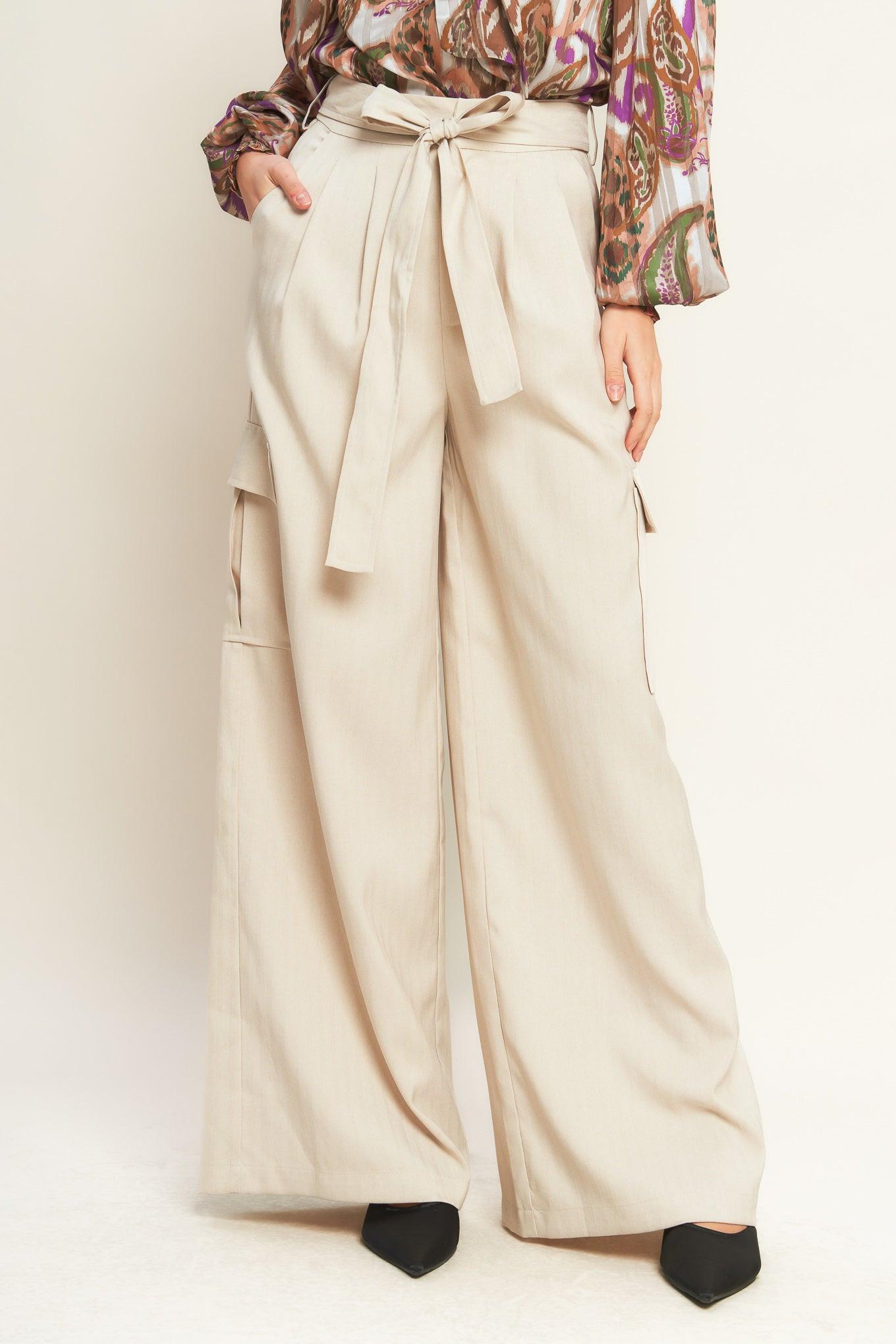 For the Last Time Woven Pants in khaki, view 1 — Soul Flow Apparel