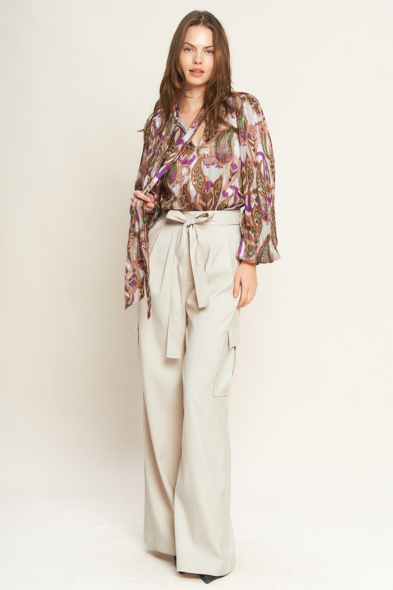 For the Last Time Woven Pants in khaki, view 4 — Soul Flow Apparel