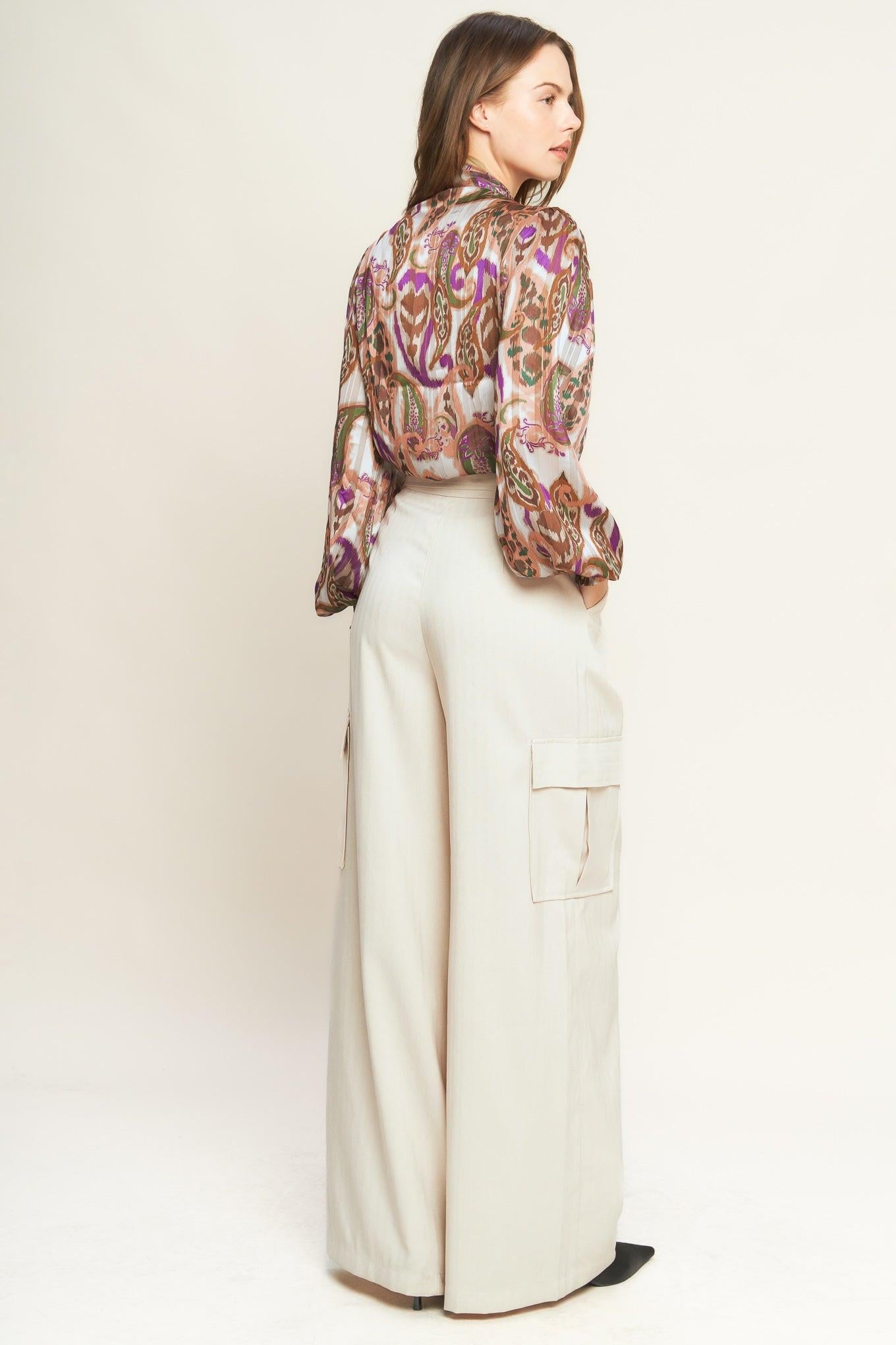 For the Last Time Woven Pants in khaki, view 7 — Soul Flow Apparel