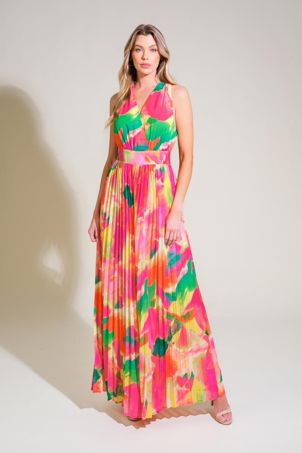 Doesn't Add Up Woven Jumpsuit in fuchsia green, view 5 — Soul Flow Apparel